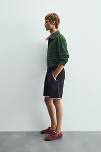 JACQUARD STRIPED TERRY POLO SHIRT