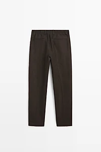 100% linen pants with elastic waist
