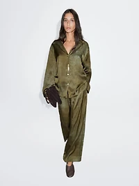 Printed flowing wide-leg trousers