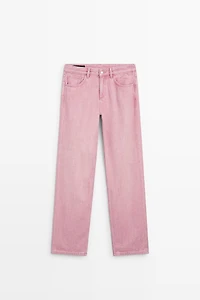 Low-rise straight-leg jeans