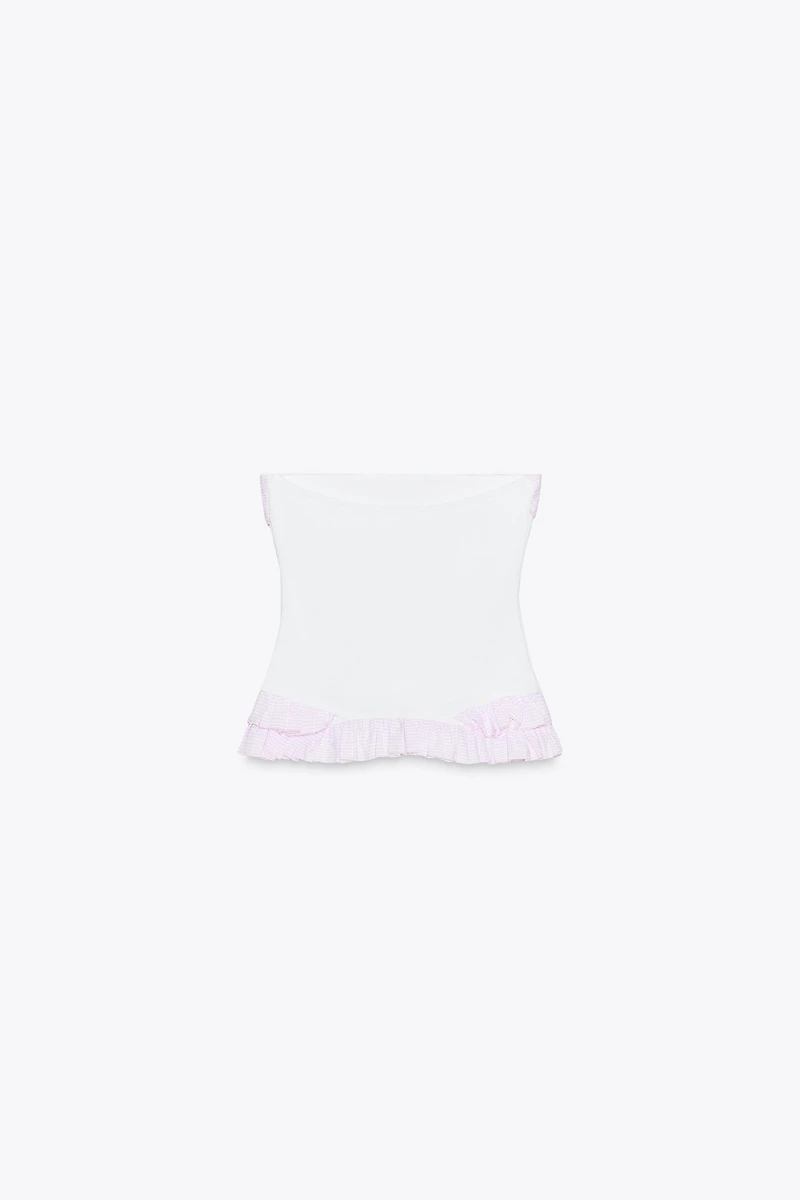 CONTRAST STRAPLESS TOP