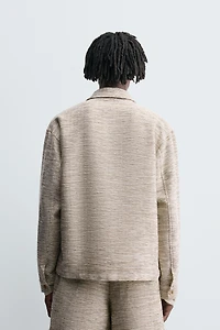 CONTRAST TEXTURED OVERSHIRT