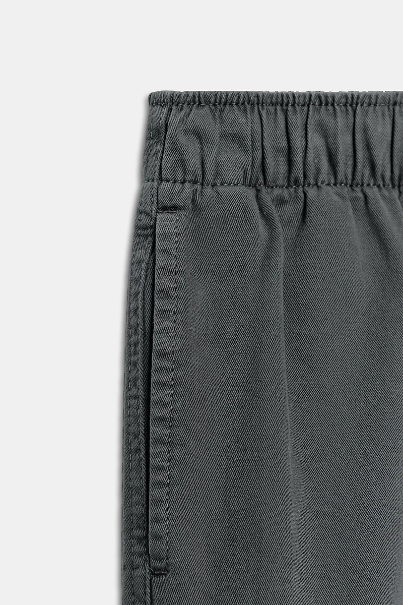 100% COTTON ELASTIC WAIST SHORTS