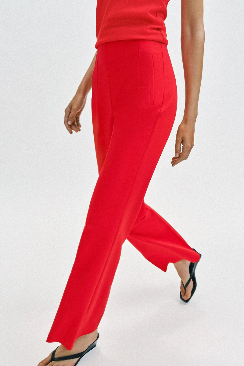HIGH-WAISTED PANTS WITH BACK ZIP