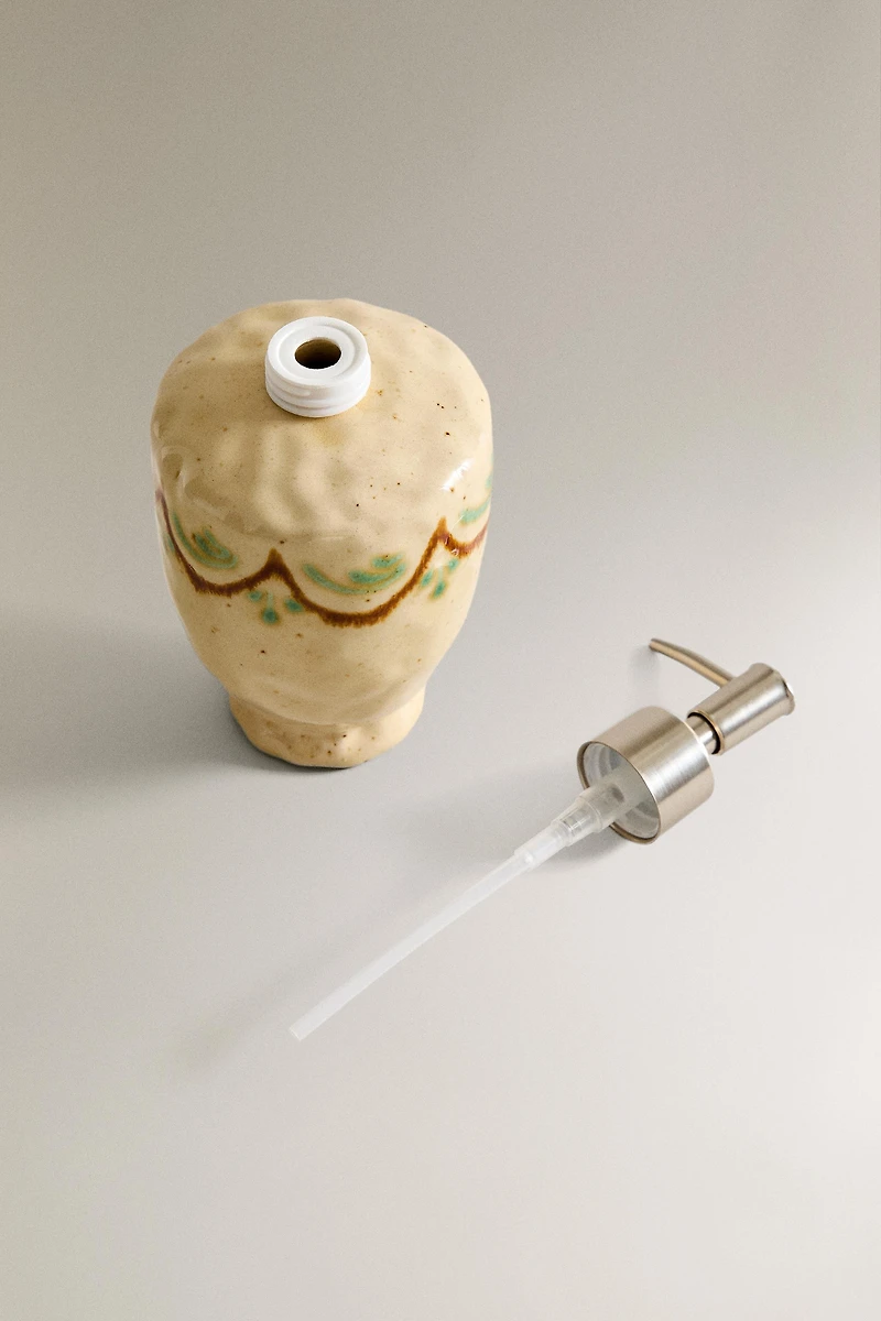 DISTRIBUTEUR SAVON CÉRAMIQUE PEINTE