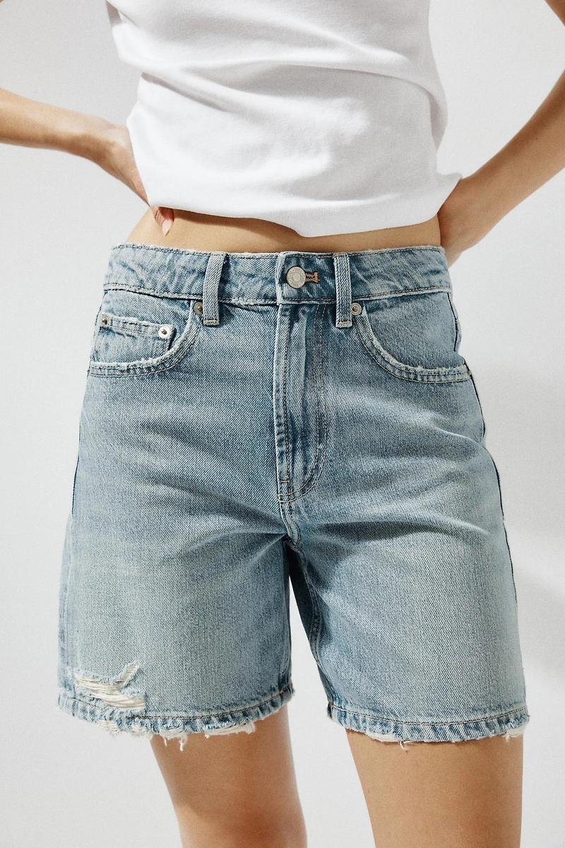 MID-RISE TRF DENIM SHORTS
