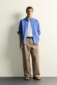 RELAXED FIT PLEATED PANTS