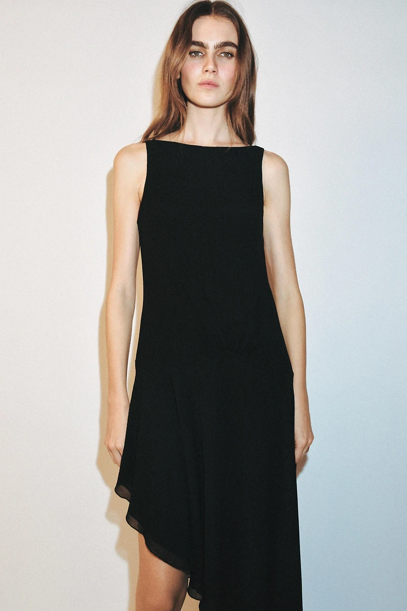ASYMMETRIC MIDI DRESS