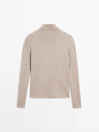 Knit 100% cashmere high neck sweater - LIMITED