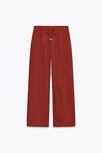 LINEN BEADED DRAWSTRING PANTS