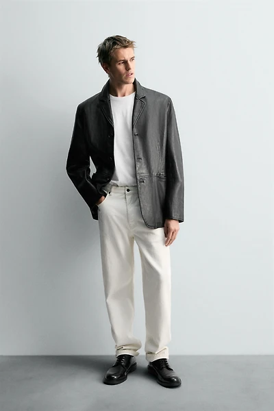 LEATHER BLAZER