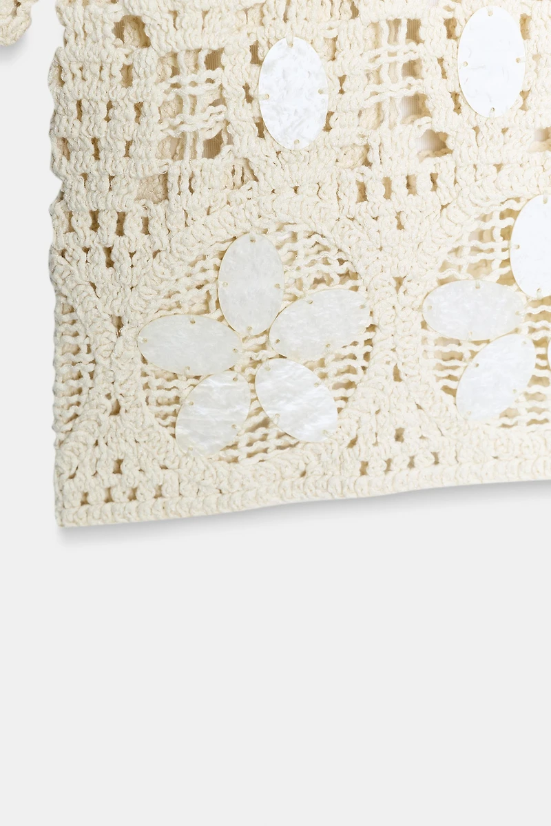 BEADED OPEN-KNIT DRESS