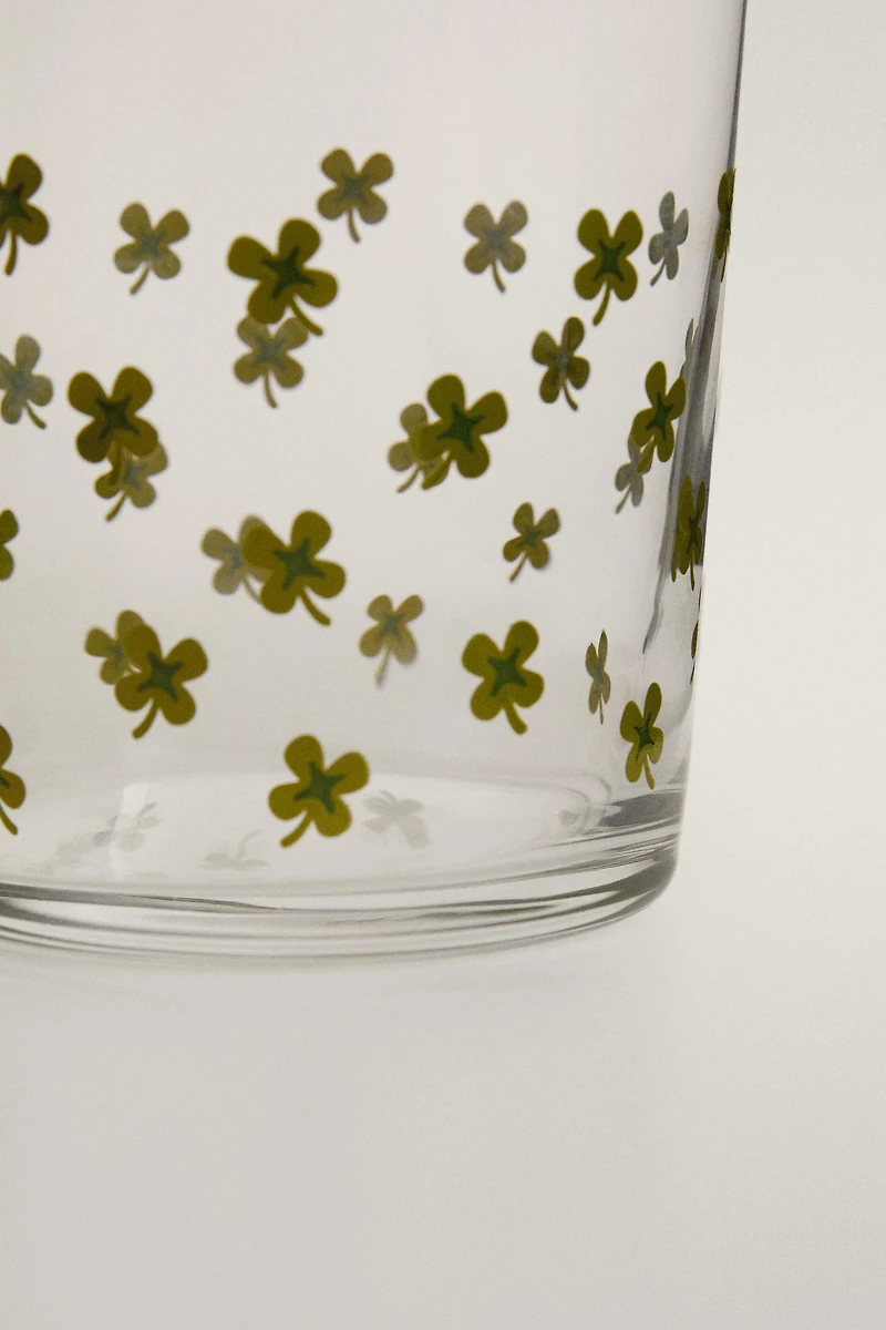GLASS TUMBLER WITH TRANSFER