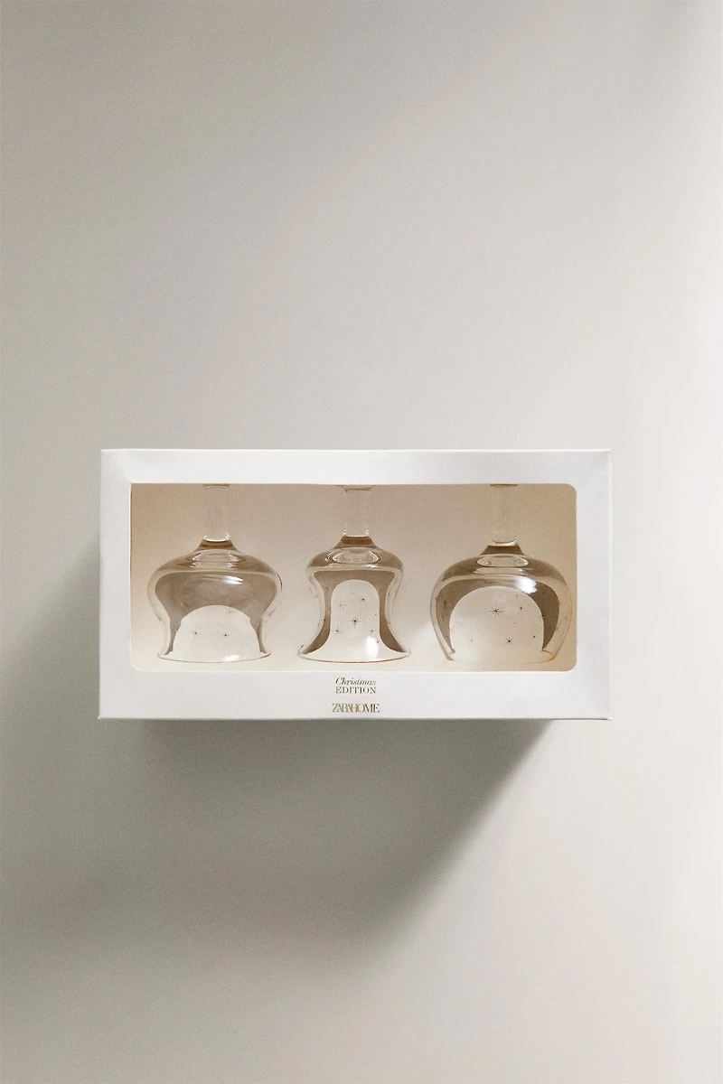 SET OF CHRISTMAS GLASS SHOT GLASSES (SET OF 3)