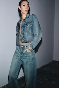 ZW COLLECTION CROPPED DENIM JACKET