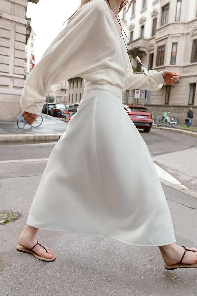 BUCKLE PAREO MIDI SKIRT