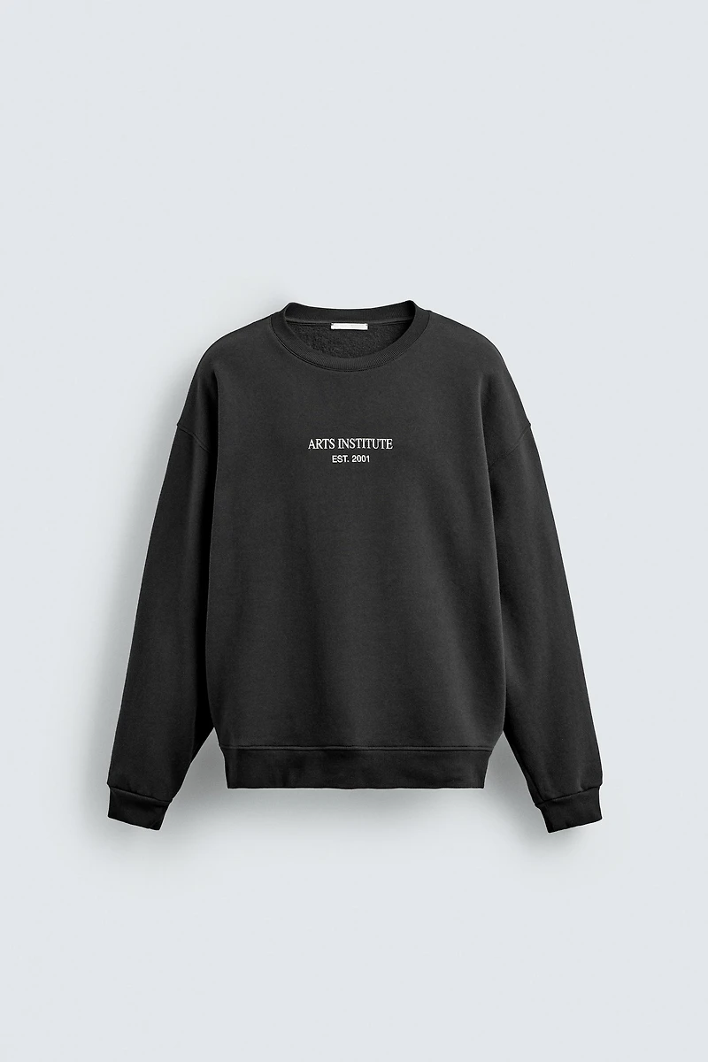 PRINTED TEXT SWEATSHIRT