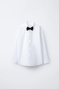 DETACHABLE SATIN BOW TIE SHIRT