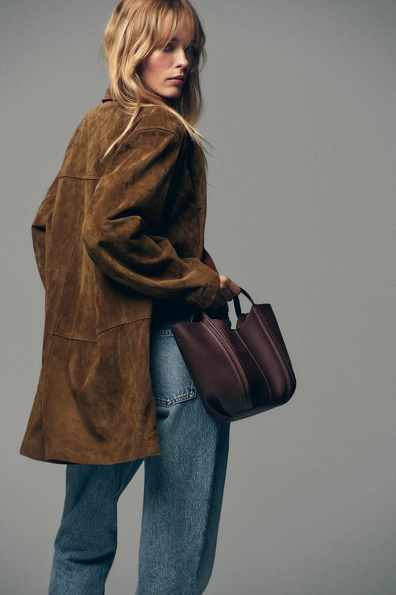 TOPSTITCHED MINI CITY BAG