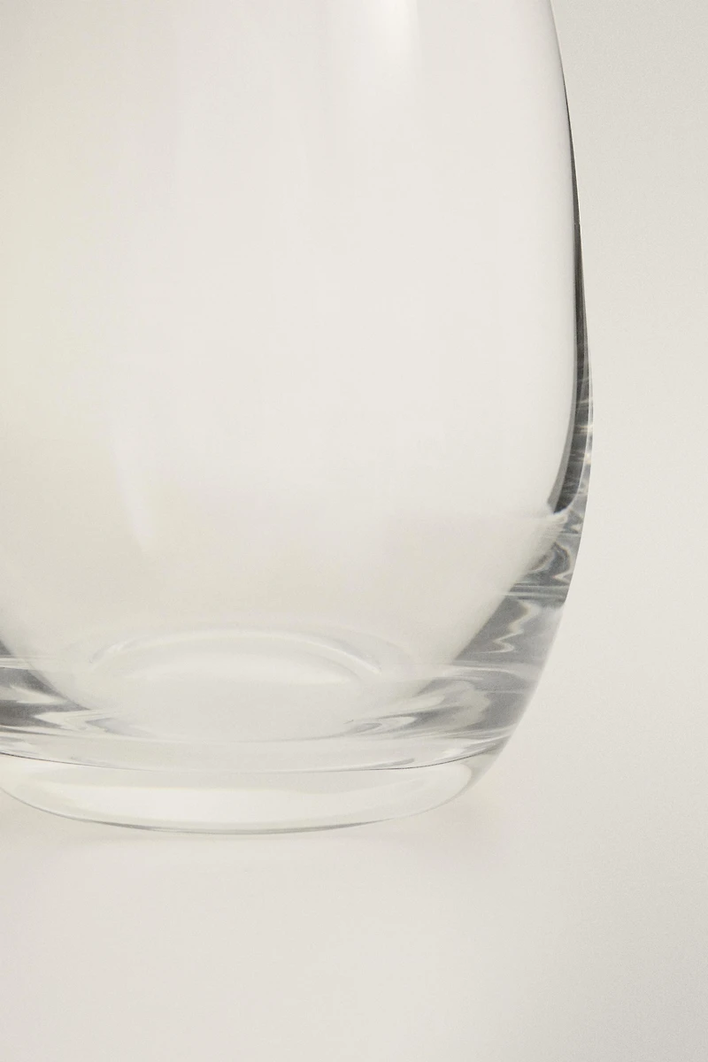 CRYSTALLINE TUMBLER WITH SILVER RIM