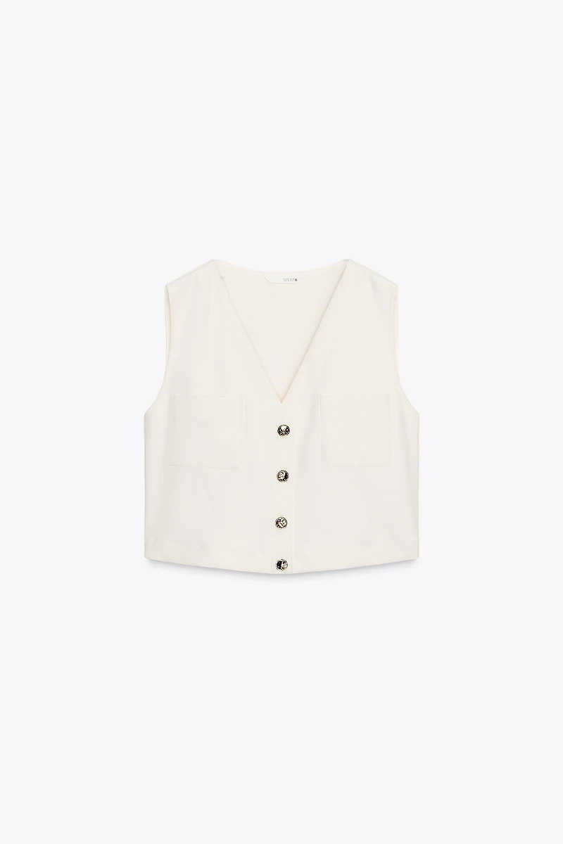 SLEEVELESS CREPE TOP