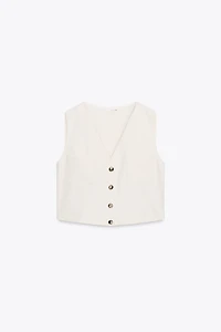 SLEEVELESS CREPE TOP