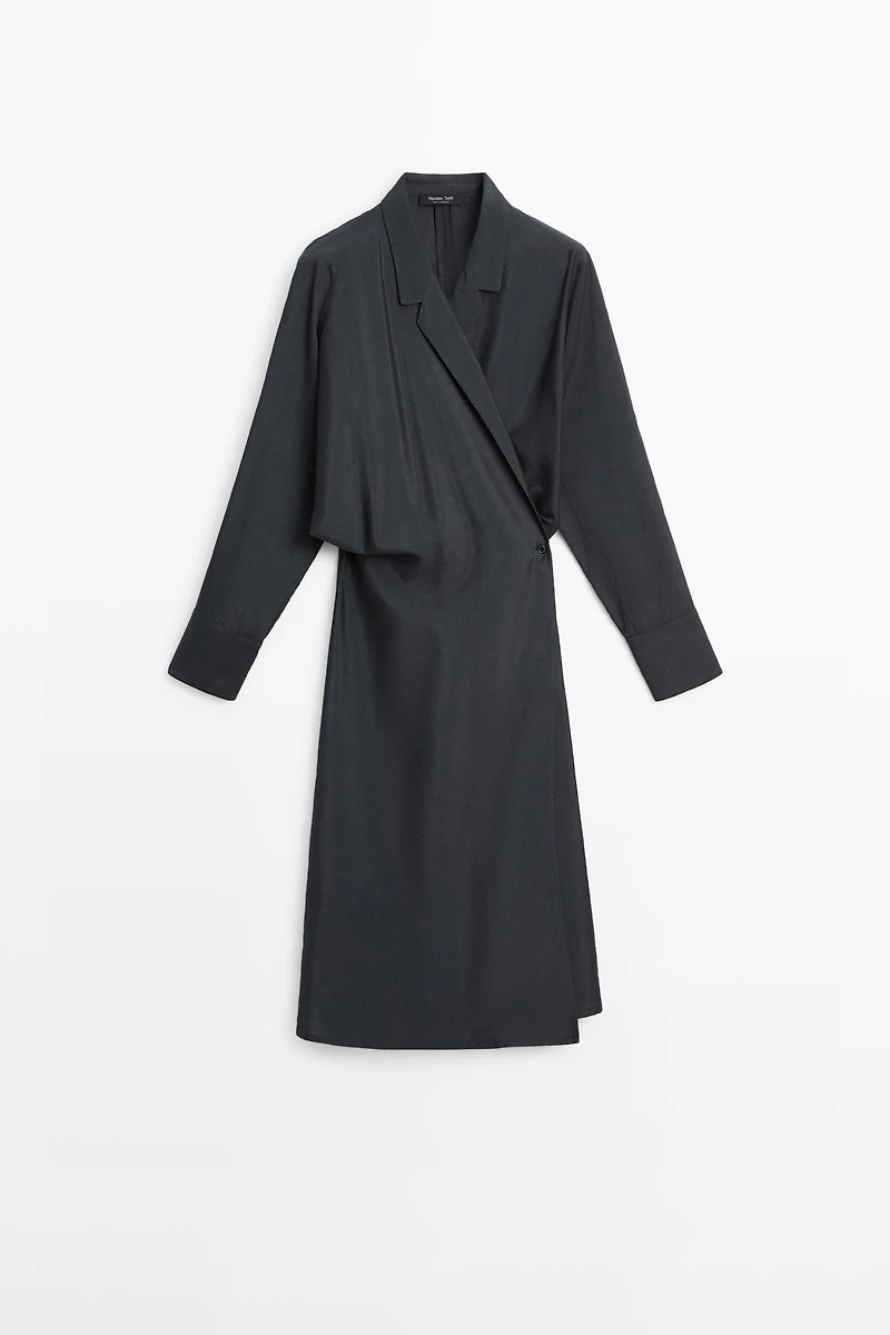 Midi dress with draped detail