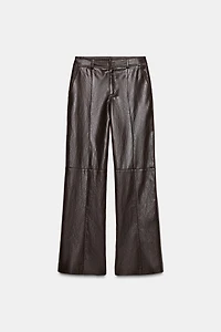 FAUX LEATHER STRAIGHT PANTS