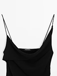 100% cotton top with asymmetric neckline
