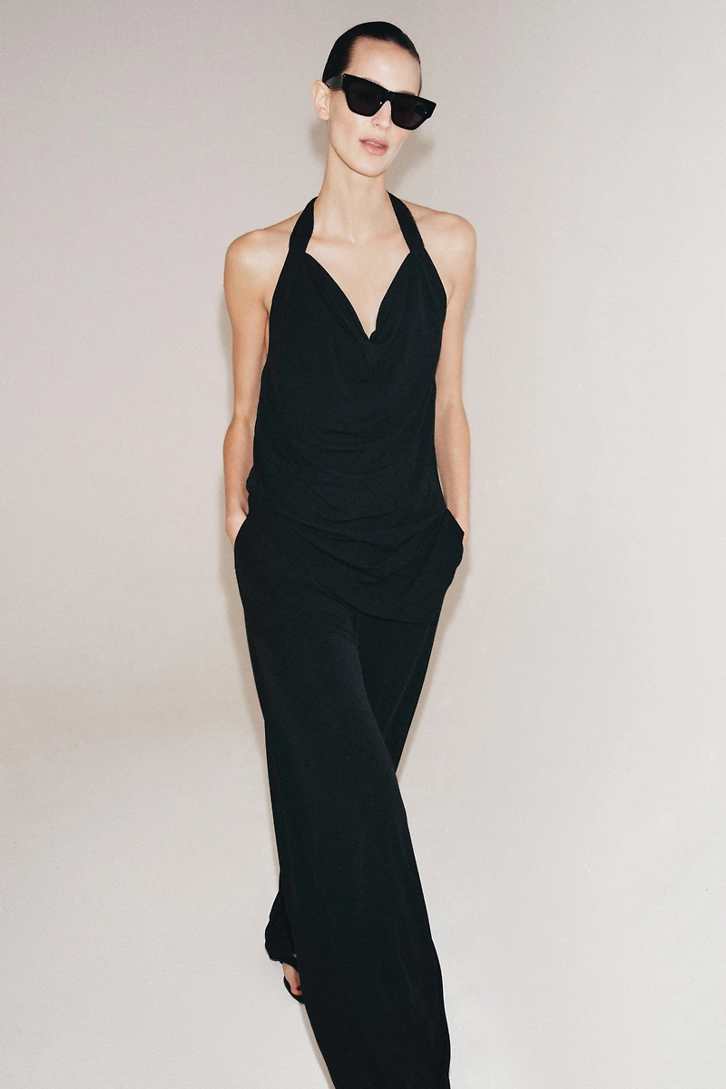 DRAPED CREPE TOP