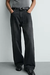 FLARE FIT ZIPPER JEANS
