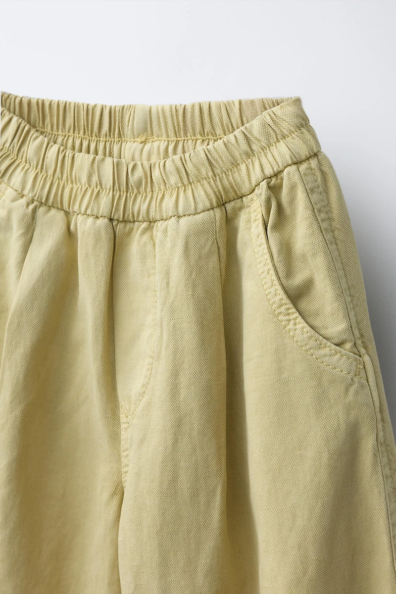 ZARA TIMELESS - LINEN PANTS WITH CONTRAST HEM