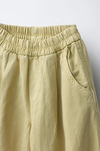 ZARA TIMELESS - LINEN PANTS WITH CONTRAST HEM