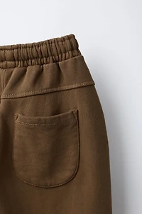 STRAIGHT LOGO PLUSH PANTS