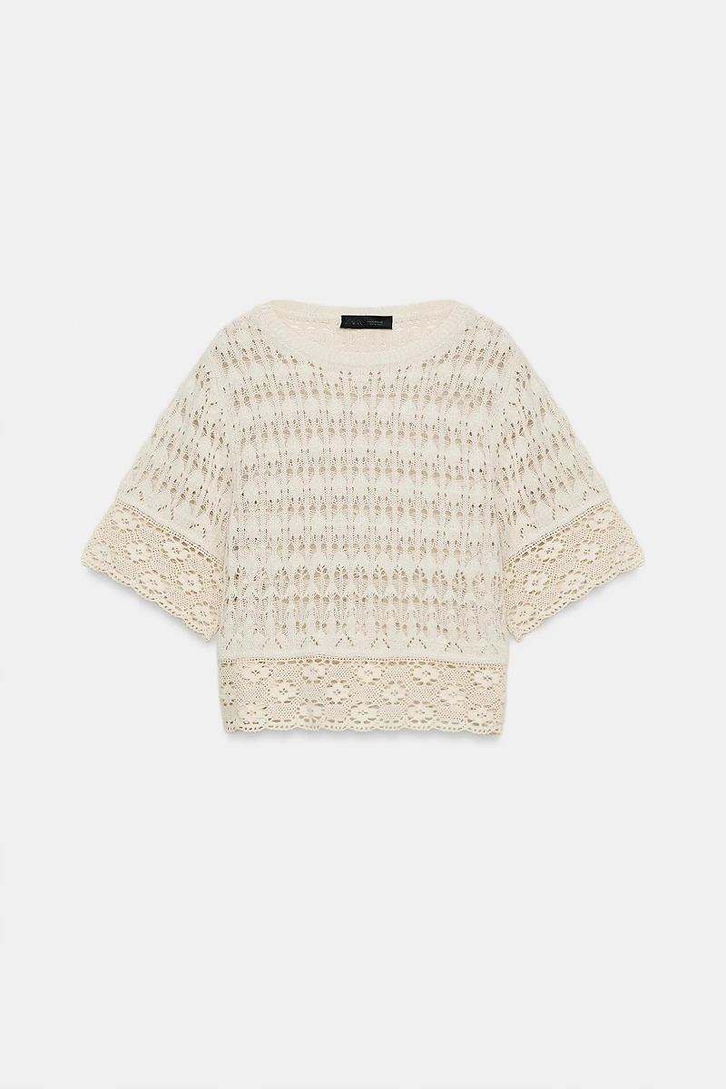 POINTELLE KNIT TOP