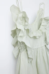 100% RAMIE RUFFLED DRESS