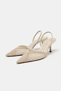 BRAIDED SLINGBACK HEELS