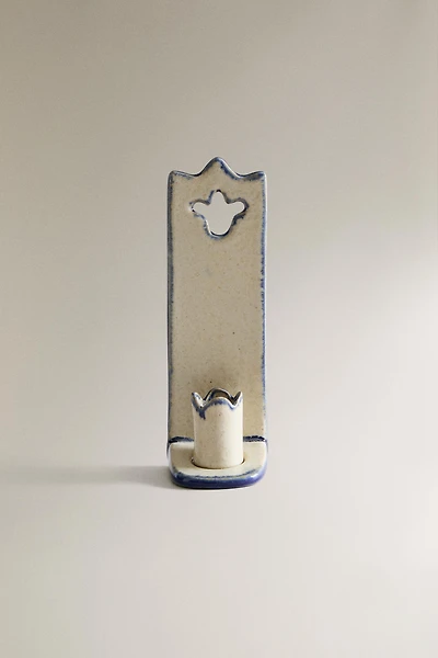 CERAMIC CANDLESTICK WITH CONTRAST EDGE
