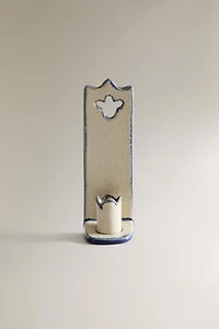 CERAMIC CANDLESTICK WITH CONTRAST EDGE