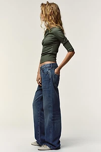 BUTTON RIBBED T-SHIRT