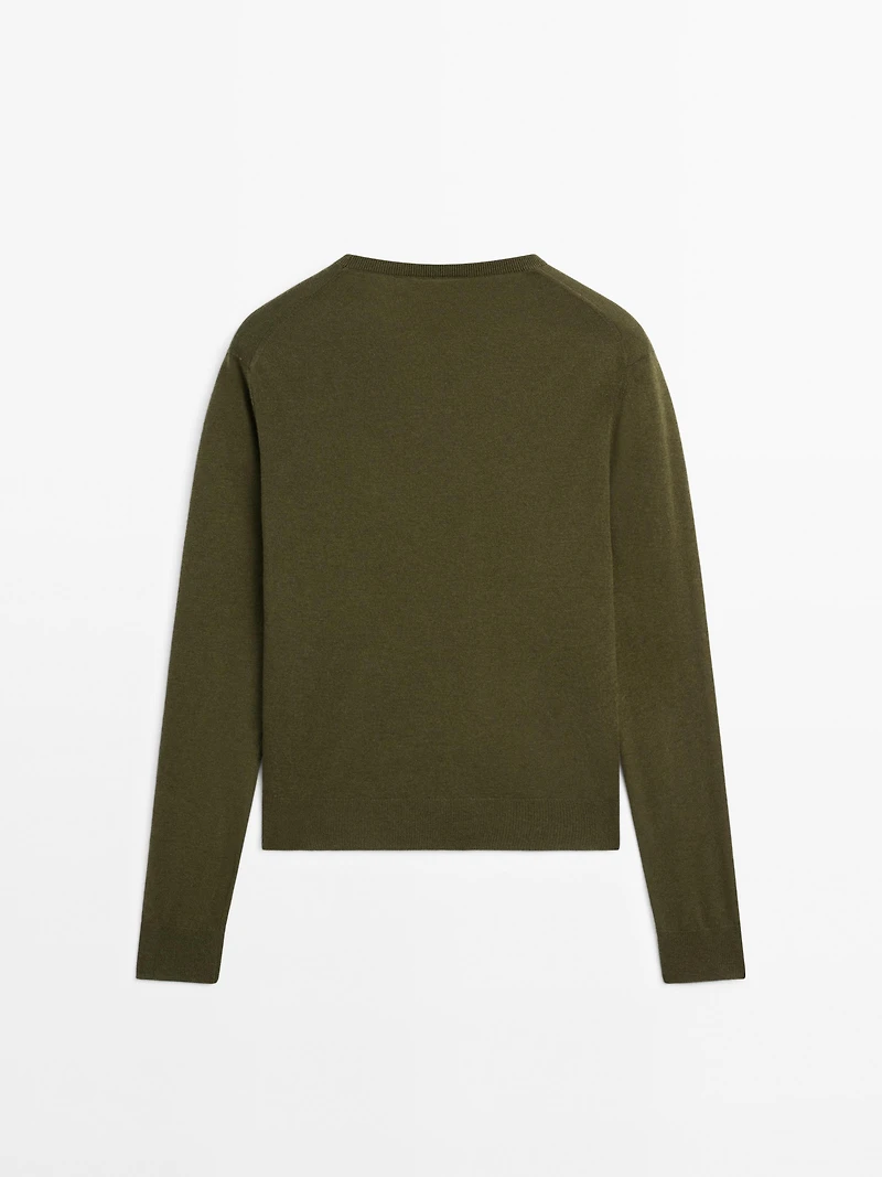 Pull laine en maille à col rond