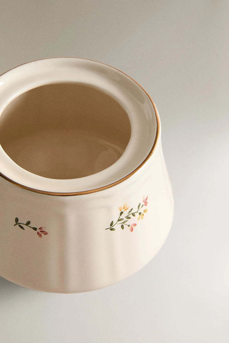 FLORAL PORCELAIN SUGAR BOWL