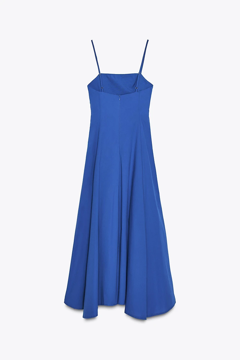 ROBE MIDI EN POPELINE ASYMÉTRIQUE