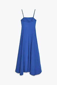 ROBE MIDI EN POPELINE ASYMÉTRIQUE
