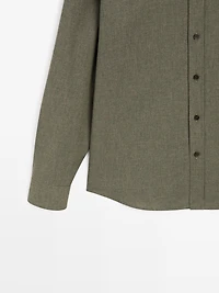 Regular fit melange shirt