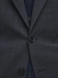 100% wool check suit blazer