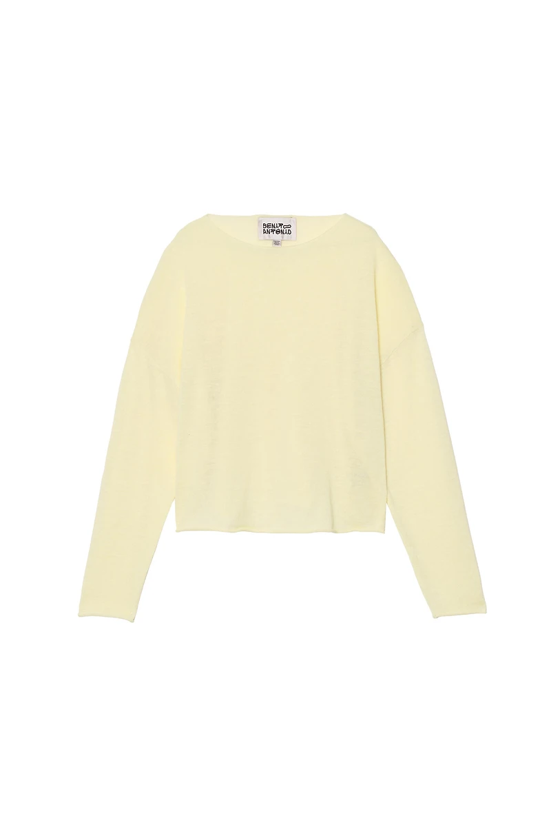 PULL COURT EN LIN ET LAINE
