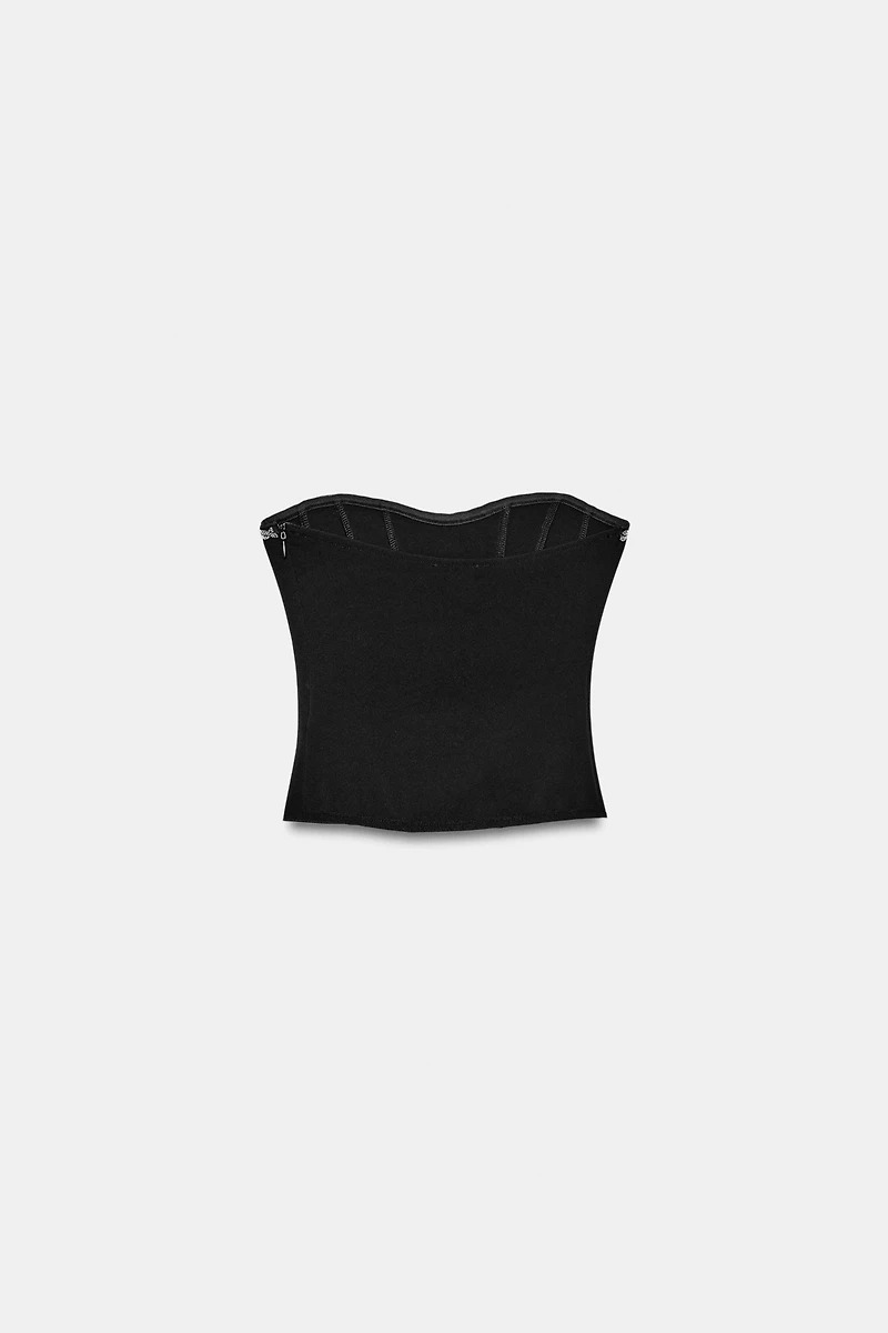STRETCH SHIMMER CORSET TOP