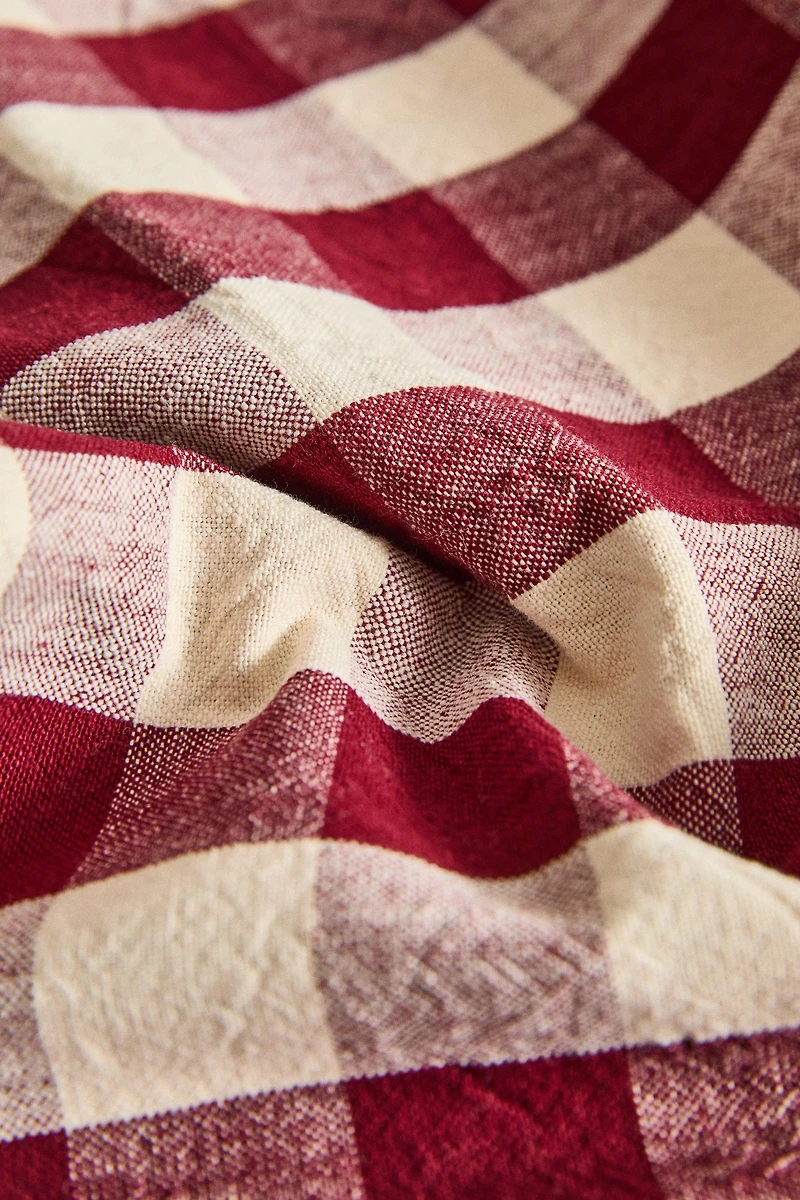 LARGE CHECK COTTON TABLECLOTH