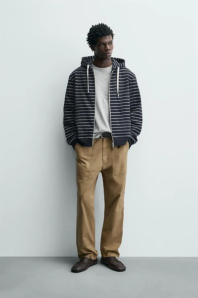 STRIPED HOODIE SWEATSHIRT